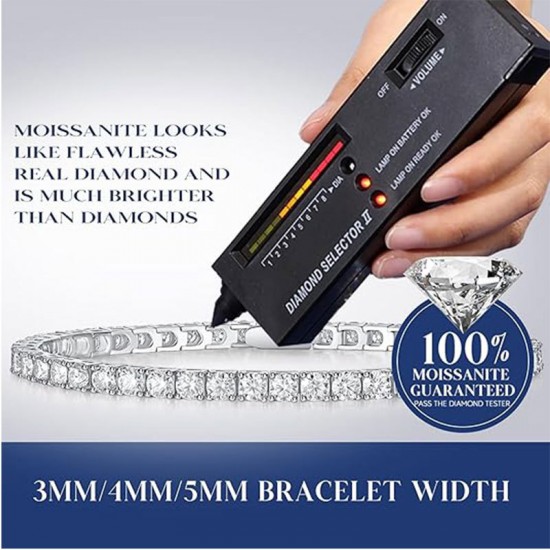 Sterling Silver S925 Moissanite Tennis Bracelet New Style Men's and Women's Bracelet Silver Gold Plated Hand Jewelry Cross-Border Hot Selling