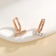 Cross-border s925 sterling silver gold-plated one-word inlaid colorful moissanite earrings for women Japanese and Korean niche design 10-point ear buckles