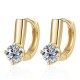 Sterling silver S925 moissanite ear hook D color diamond ear buckle mini exquisite small earring letter D shape high-end sense