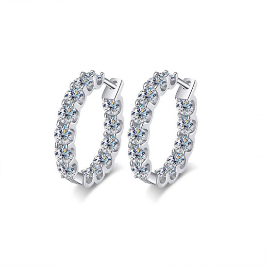Cross-border supply S925 silver moissanite full diamond earrings high-end fashion full diamond earrings moissanite earrings heavy industry