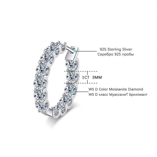 Cross-border supply S925 silver moissanite full diamond earrings high-end fashion full diamond earrings moissanite earrings heavy industry