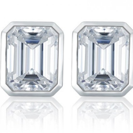 Cross-border rectangular moissanite original color 5*7mm 1 carat emerald niche design S925 silver plated 18k clavicle