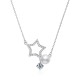 Cross-border hot-selling European and American full body S925 sterling silver moissanite necklace star pearl necklace five-pointed star flash diamond versatile