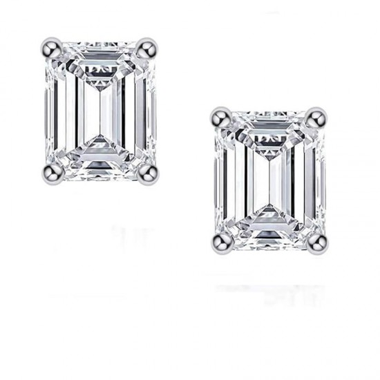 S925 Silver 1 Carat Moissanite Stud Earrings Dove Egg Shape Princess Square Love Rectangular Shaped Diamond Earrings