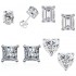 S925 Silver 1 Carat Moissanite Stud Earrings Dove Egg Shape Princess Square Love Rectangular Shaped Diamond Earrings