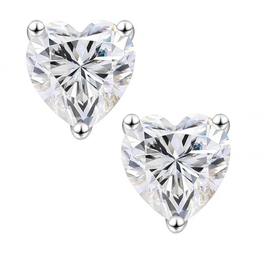 S925 Silver 1 Carat Moissanite Stud Earrings Dove Egg Shape Princess Square Love Rectangular Shaped Diamond Earrings