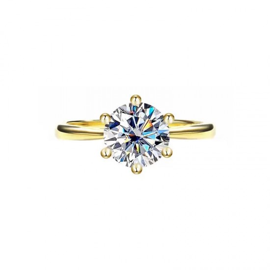 Moissanite sterling silver S925 Zhoujia six-claw ring with opening, imported D color VVS grade cross-border hot moissanite from the United States