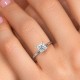 Pure silver S925 moissanite princess ring cross-border hot selling European and American diamond ring 123 carat D color GRA heavy industry version