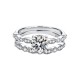 S925 silver moissanite colored diamond 1 carat four-claw stacked ring cross-border best-selling source spot wholesale diamond ring