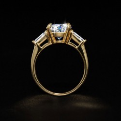 Cross-border hot-selling European and American sterling silver S925 moissanite diamond ring 3 carats simple and atmospheric thick gold-plated non-fading high-end