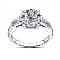 Cross-border hot-selling European and American sterling silver S925 moissanite diamond ring 3 carats simple and atmospheric thick gold-plated non-fading high-end