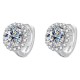 Sterling silver S925 moissanite round earrings, fashionable light luxury style, trendy round diamond hoop earrings temu wholesale