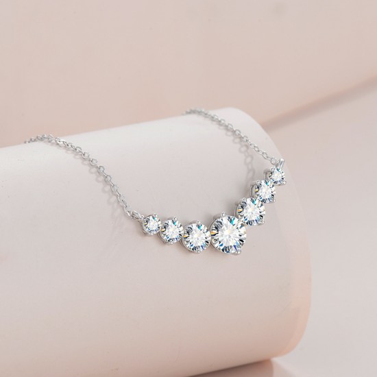 Pure silver S925 moissanite cross-border best-selling Amazon explosive diamond clavicle high-end heavy industry texture pendant