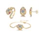 Sterling Silver S925 Moissanite Snake Head Ring Bracelet Earrings Set 1 Carat Pigeon Egg D Color Cross-Border Hot Selling Fashion