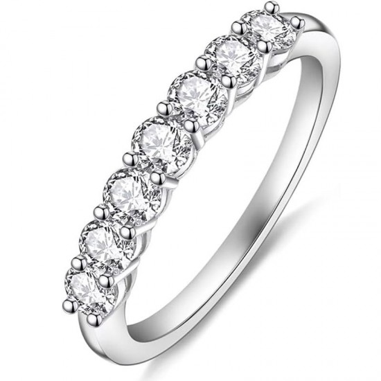 Sterling silver s925 moissanite seven-star row ring stacked bridal accessories light luxury moissanite ring 18k platinum quality