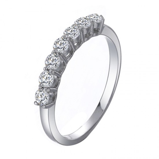 Sterling silver s925 moissanite seven-star row ring stacked bridal accessories light luxury moissanite ring 18k platinum quality