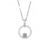 Sterling silver S925 moissanite 50-cent round bag necklace golden model Japanese style small fresh exquisite clavicle chain D color VVS1