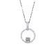 Sterling silver S925 moissanite 50-cent round bag necklace golden model Japanese style small fresh exquisite clavicle chain D color VVS1