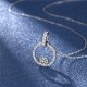 Sterling silver S925 moissanite 50-cent round bag necklace golden model Japanese style small fresh exquisite clavicle chain D color VVS1