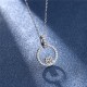 Sterling silver S925 moissanite 50-cent round bag necklace golden model Japanese style small fresh exquisite clavicle chain D color VVS1
