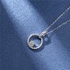 Sterling silver S925 moissanite 50-cent round bag necklace golden model Japanese style small fresh exquisite clavicle chain D color VVS1