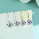 Cross-border European and American hot selling moissanite simple ear hooks punched moissanite earrings electroplated 18k gold color 2ct for women