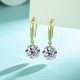 Cross-border European and American hot selling moissanite simple ear hooks punched moissanite earrings electroplated 18k gold color 2ct for women