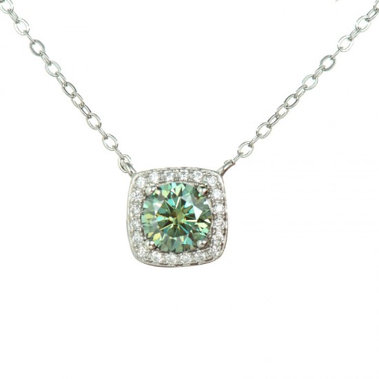 Pure silver S925 moissanite diamond classic bag necklace exported to cross-border Europe and the United States clavicle chain high-end simple pendant