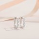 Sterling silver S925 moissanite square earrings, high-end, exquisite and fashionable, high-end moissanite earrings, thick gold-plated and non-fading