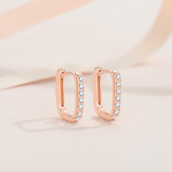Sterling silver S925 moissanite square earrings, high-end, exquisite and fashionable, high-end moissanite earrings, thick gold-plated and non-fading