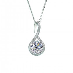 Cross-border sterling silver S925 moissanite necklace 2 carat 8-shaped shape ladies diamond pendant D color VVS1