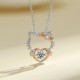 Sterling silver S925 moissanite kt cat necklace color separation electroplating beating heart 30 minutes smart D color moissanite wholesale