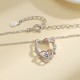 Sterling silver S925 moissanite kt cat necklace color separation electroplating beating heart 30 minutes smart D color moissanite wholesale