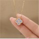All-over sterling silver S925 moissanite four-leaf clover necklace rose gold vibrato popular high-end clavicle chain moissanite