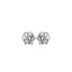 Sterling silver S925 threaded earrings, sparkling moissanite 30 points, classic six-claw inlaid moissanite in-wind screw earrings