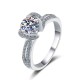 Sterling silver S925 moissanite 1 carat studded diamond ring European and American cross-border hot selling heavy industry diamond ring fashion wholesale