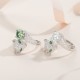 Sterling silver S925 moissanite 2 carat leopard head diamond ring colored diamond advanced opening adjustable size wearable fashion