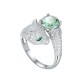 Sterling silver S925 moissanite 2 carat leopard head diamond ring colored diamond advanced opening adjustable size wearable fashion